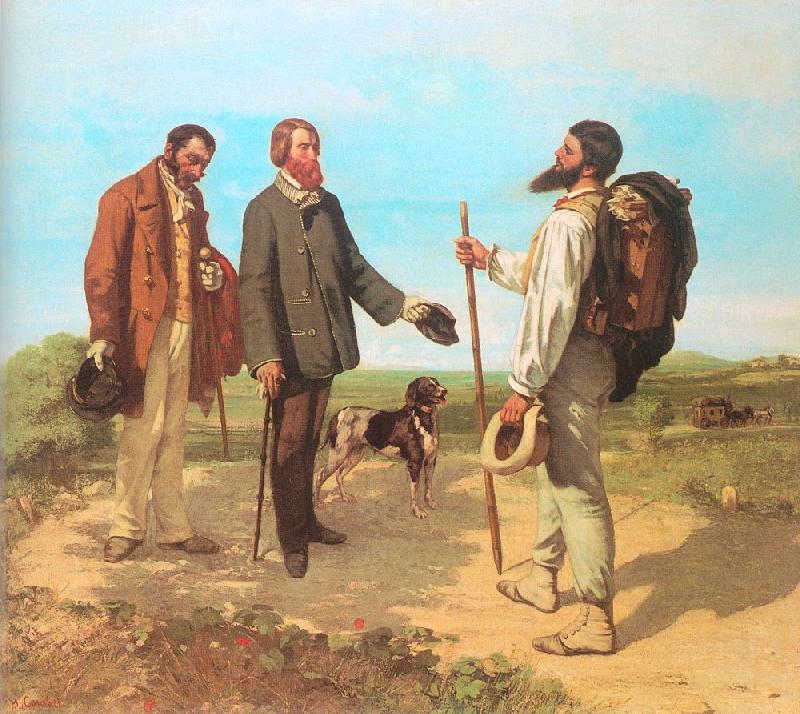 Courbet, Gustave The Meeting (Bonjour, Monsieur Courbet) France oil painting art